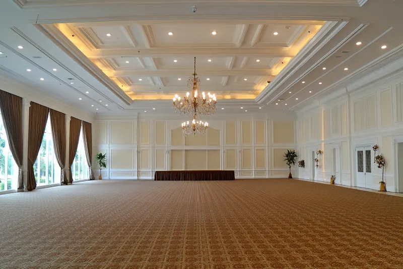 A meeting room carpet cleaned between business days