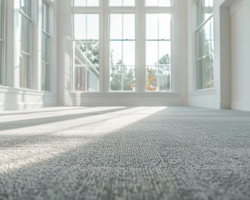 Open office floor with freshly cleaned commercial carpet